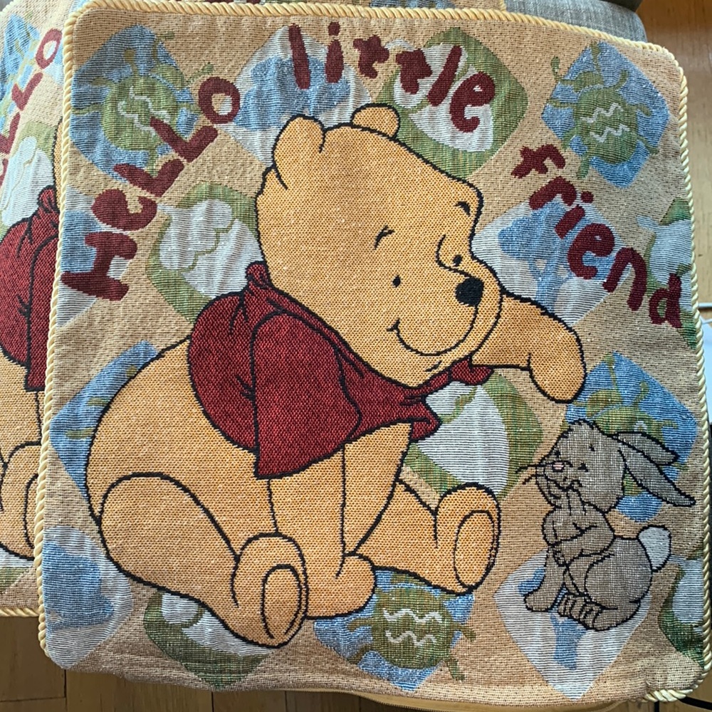 Set of two pillow covers - Winnie the Pooh and Rabbit, “Hello Little Friend”